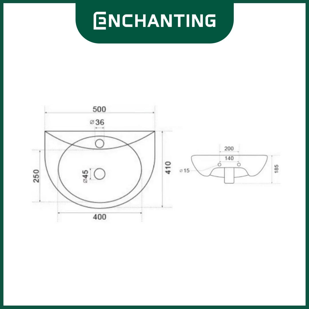 Set Wastafel Keramik Europe Enchanting E1342SET