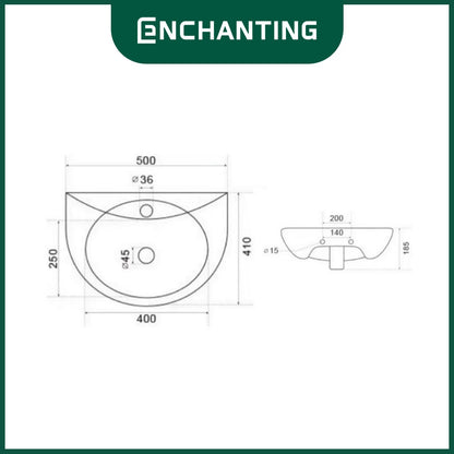Set Wastafel Keramik Europe Enchanting E1342SET