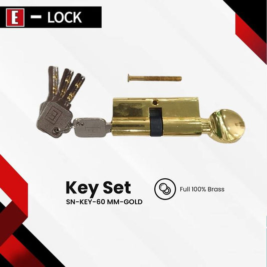 Silinder / Anak / Isi Kunci Pintu Elock Europe Enchanting SNKey60mmGold Model Putar