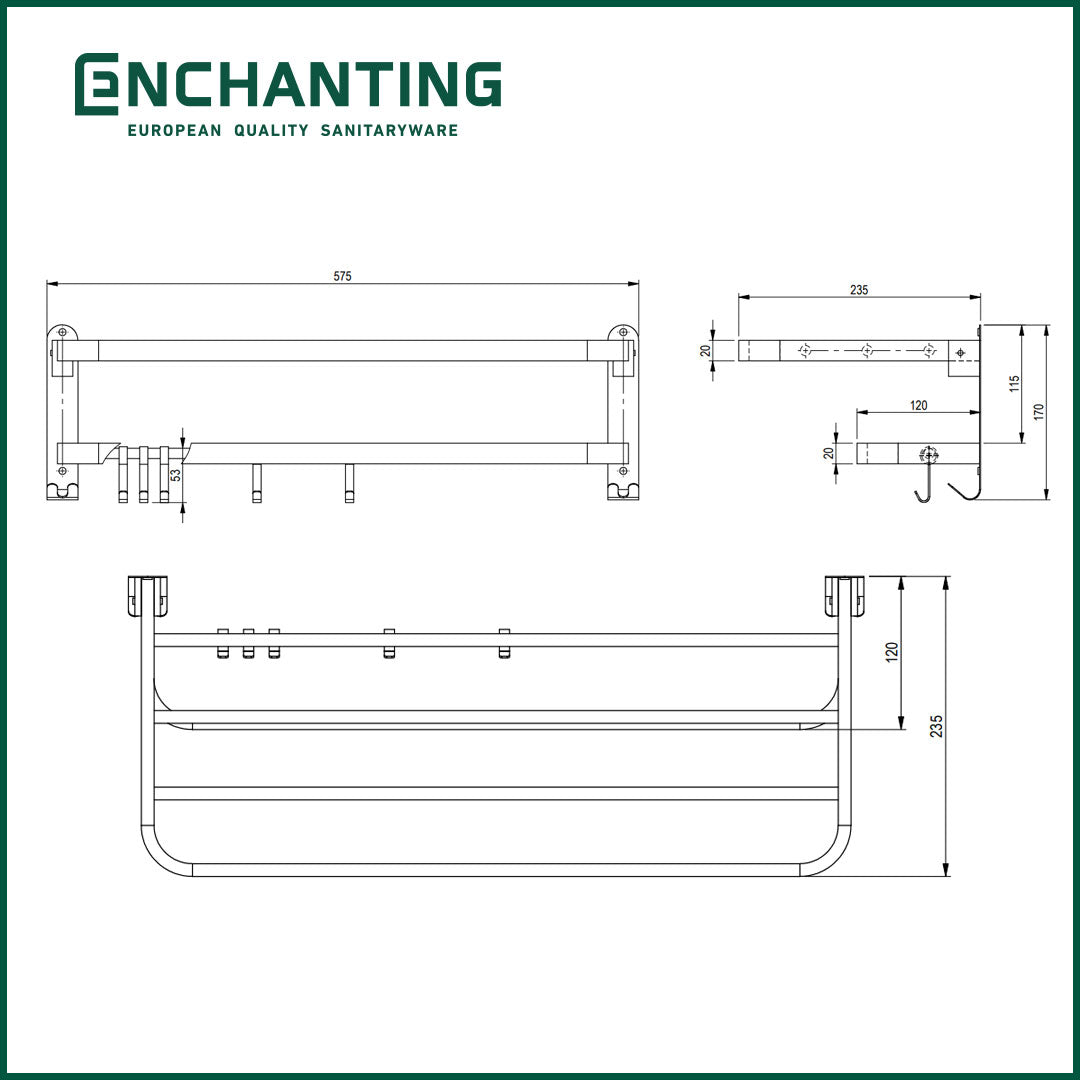 Rak Tempat Handuk Stainless Steel 304 Europe Enchanting BT005