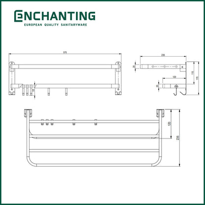 Rak Tempat Handuk Stainless Steel 304 Europe Enchanting BT005