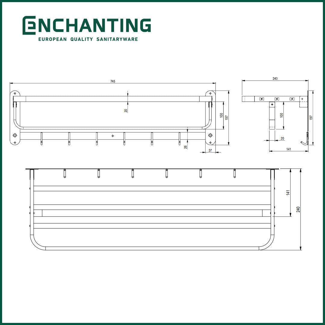 Rak Gantungan Handuk Dinding Europe Enchanting BT002