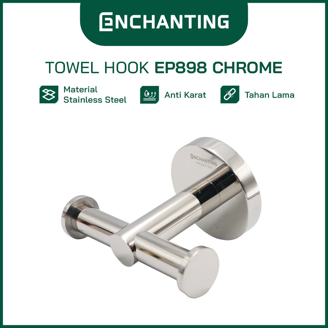 ENCHANTING Towel Hook Stainless Steel Gantungan Handuk Baju Hanger Kamar Mandi EP898
