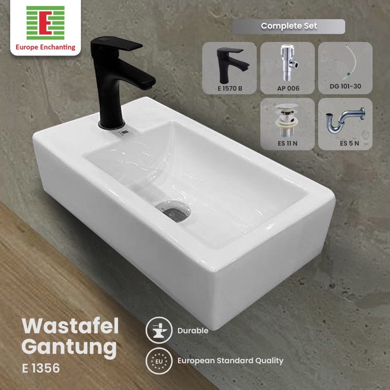 Set Wastafel Tembok Dinding Gantung Europe Enchanting E1356SET