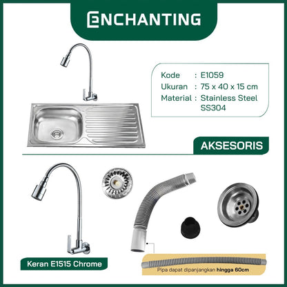 Kitchen Sink Dapur / Bak Cuci Piring Europe Enchanting E1059
