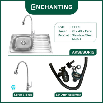 Kitchen Sink Dapur / Bak Cuci Piring Europe Enchanting E1059