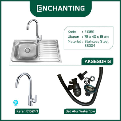 Kitchen Sink Dapur / Bak Cuci Piring Europe Enchanting E1059