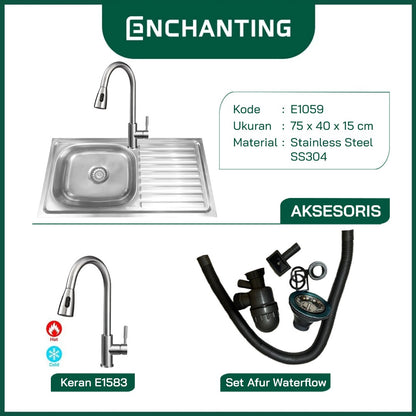 Kitchen Sink Dapur / Bak Cuci Piring Europe Enchanting E1059
