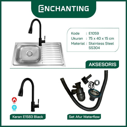 Kitchen Sink Dapur / Bak Cuci Piring Europe Enchanting E1059