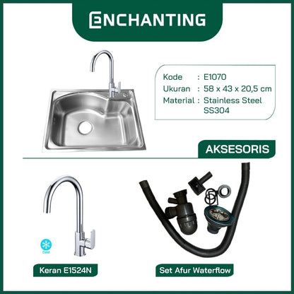 Kitchen Sink Dapur/ Bak Cuci Piring Europe Enchanting E1070
