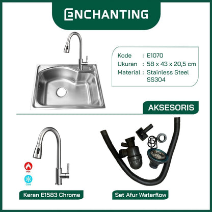 Kitchen Sink Dapur/ Bak Cuci Piring Europe Enchanting E1070
