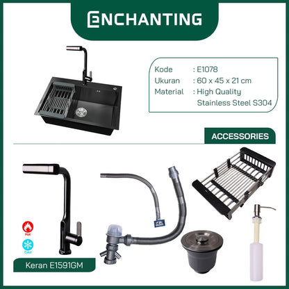 Kitchen Sink SET Dapur/ Bak Cuci Piring Europe Enchanting E1078 Set