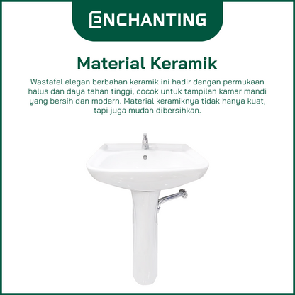 Wastafel Cuci Tangan Keramik Europe Enchanti E1340SET