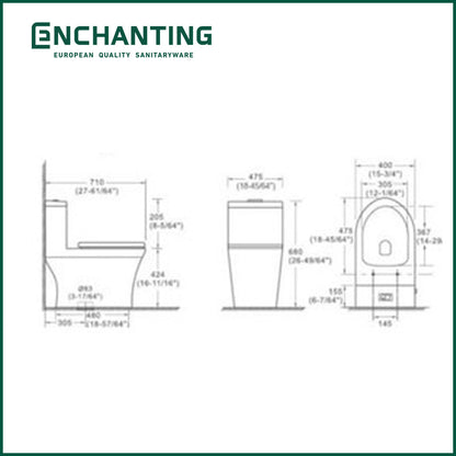 Toilet / Closet Duduk Plus Cover Europe Enchanting E1352 10 Year Garansi