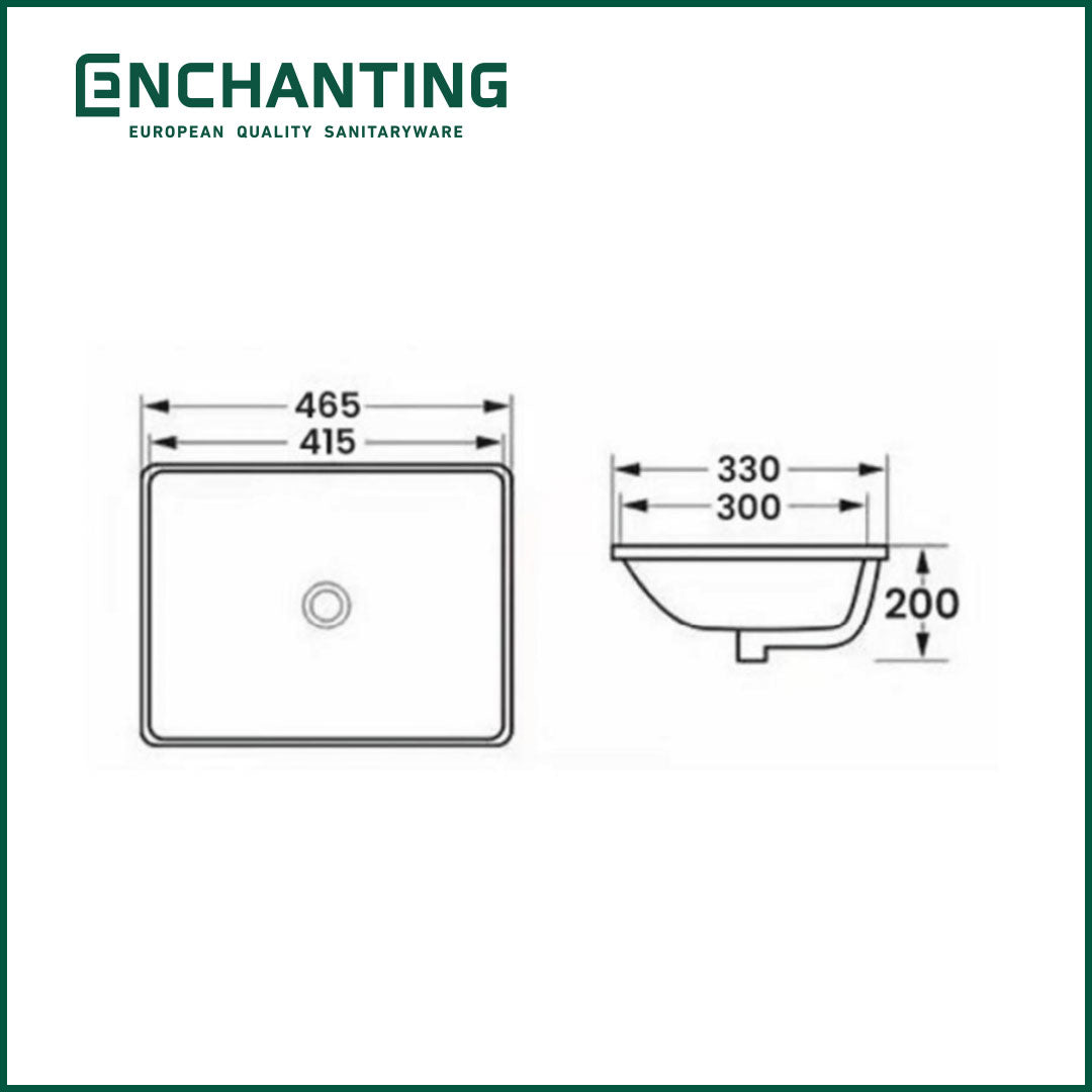 Wastafel Tanam Meja Kamar Mandi Europe Enchanting Enchanting E1358