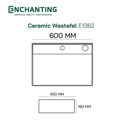 Wastafel Keramik Minimalis Europe Enchanting E1362 with Hidden Afur