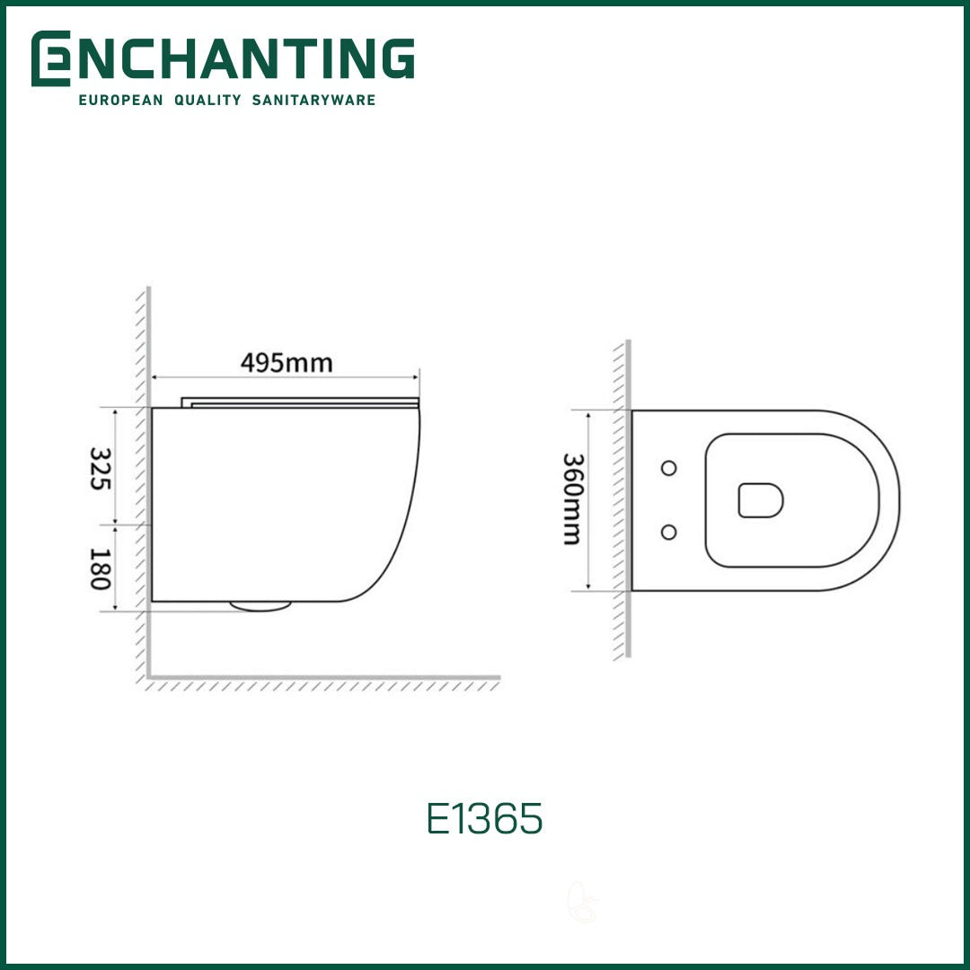 Wall Hung Toilet / Kloset Duduk Gantung Europe Enchanting E1365