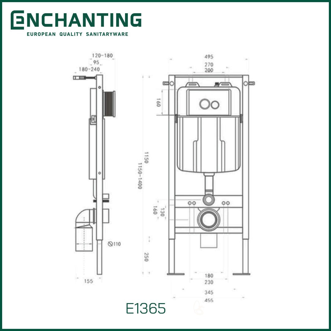 Wall Hung Toilet / Kloset Duduk Gantung Europe Enchanting E1365