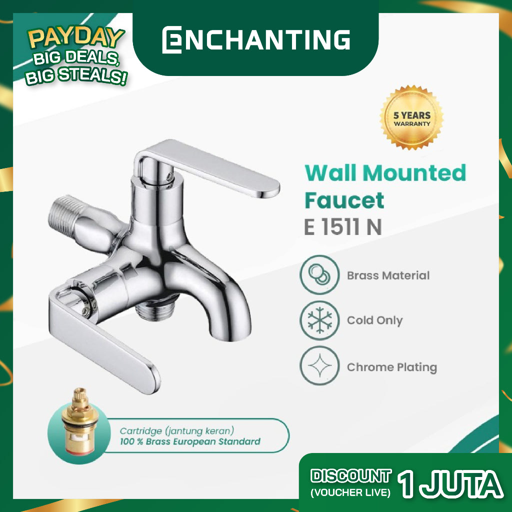 ENCHANTING Kran Cabang Shower Europe Enchanting Air Dingin Bahan Kuningan E1511N & E1511S