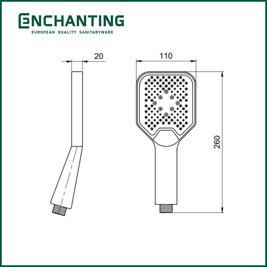 Hand Shower Mandi Hitam Minimalis Europe Enchanting E1588