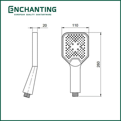 Hand Shower Mandi Hitam Minimalis Europe Enchanting E1588