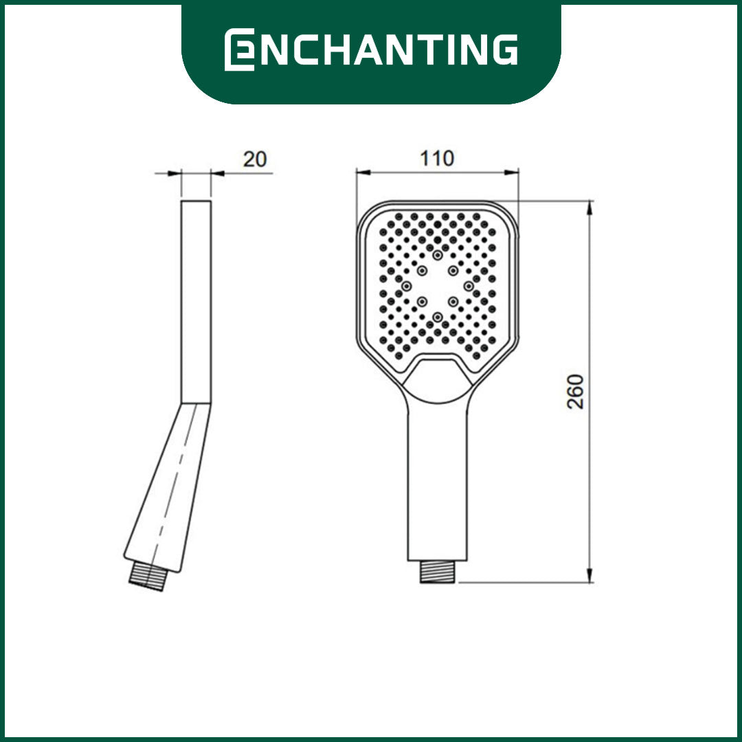 Hand Shower Mandi Hitam Minimalis Europe Enchanting E1588
