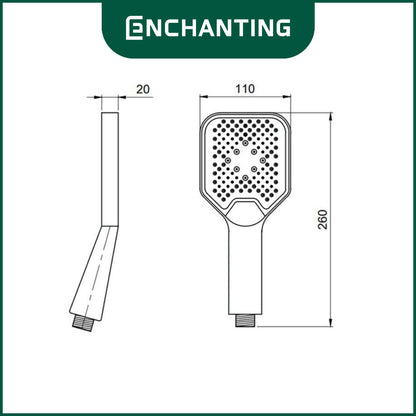 Hand Shower Mandi Hitam Minimalis Europe Enchanting E1588