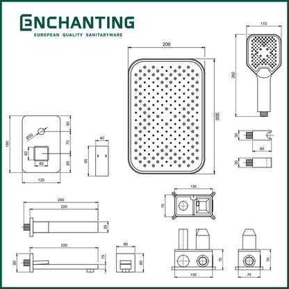 Shower Set Tanam Dinding Kamar Mandi Europe Enchanting E1600