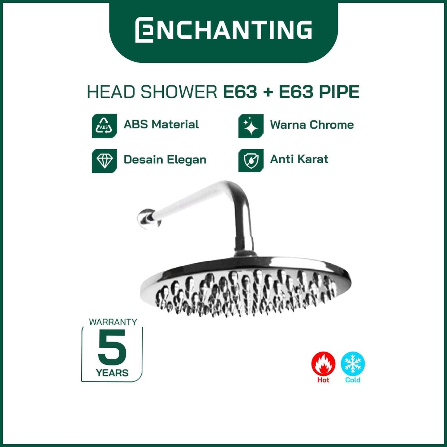 Kepala Shower Mandi Europe Enchanting  E63 + Pipa E63
