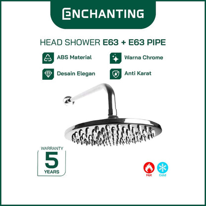 Kepala Shower Mandi Europe Enchanting  E63 + Pipa E63