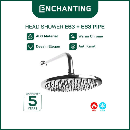 Kepala Shower Mandi Europe Enchanting  E63 + Pipa E63
