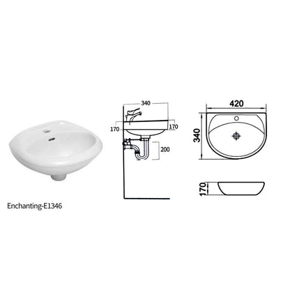 Wastafel Keramik Europe Enchanting E1346