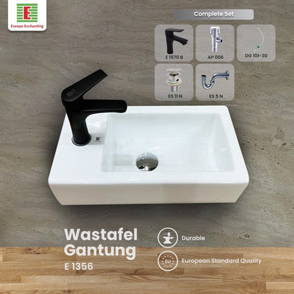 Set Wastafel Tembok Dinding Gantung Europe Enchanting E1356SET