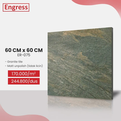 Granite Tile Matt Doff Corak Kayu Unpolish Engress ER082