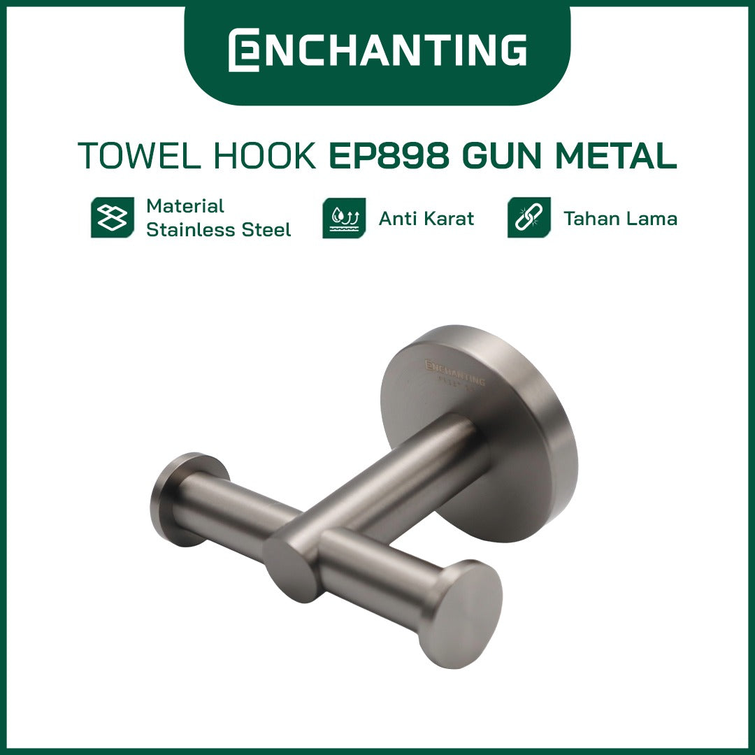 ENCHANTING Towel Hook Stainless Steel Gantungan Handuk Baju Hanger Kamar Mandi EP898