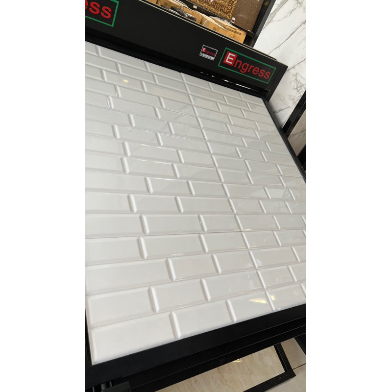 Keramik Dinding Motif Bata Putih Engress 30X60 White Brick Bevel