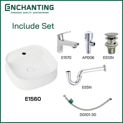 Wastafel Meja Cuci Tangan Keramik Europe Enchanting E1560