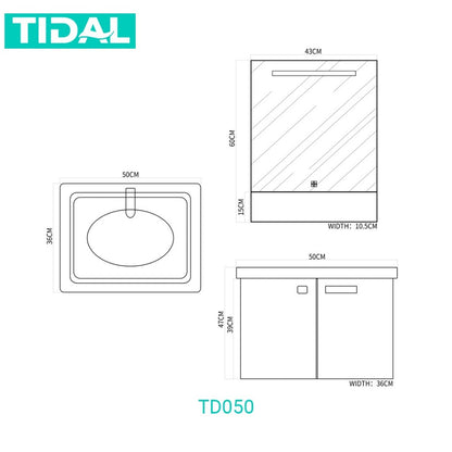 Wastafel Kabinet Modern Minimalis Cermin Kamar Mandi TIDAL TD050