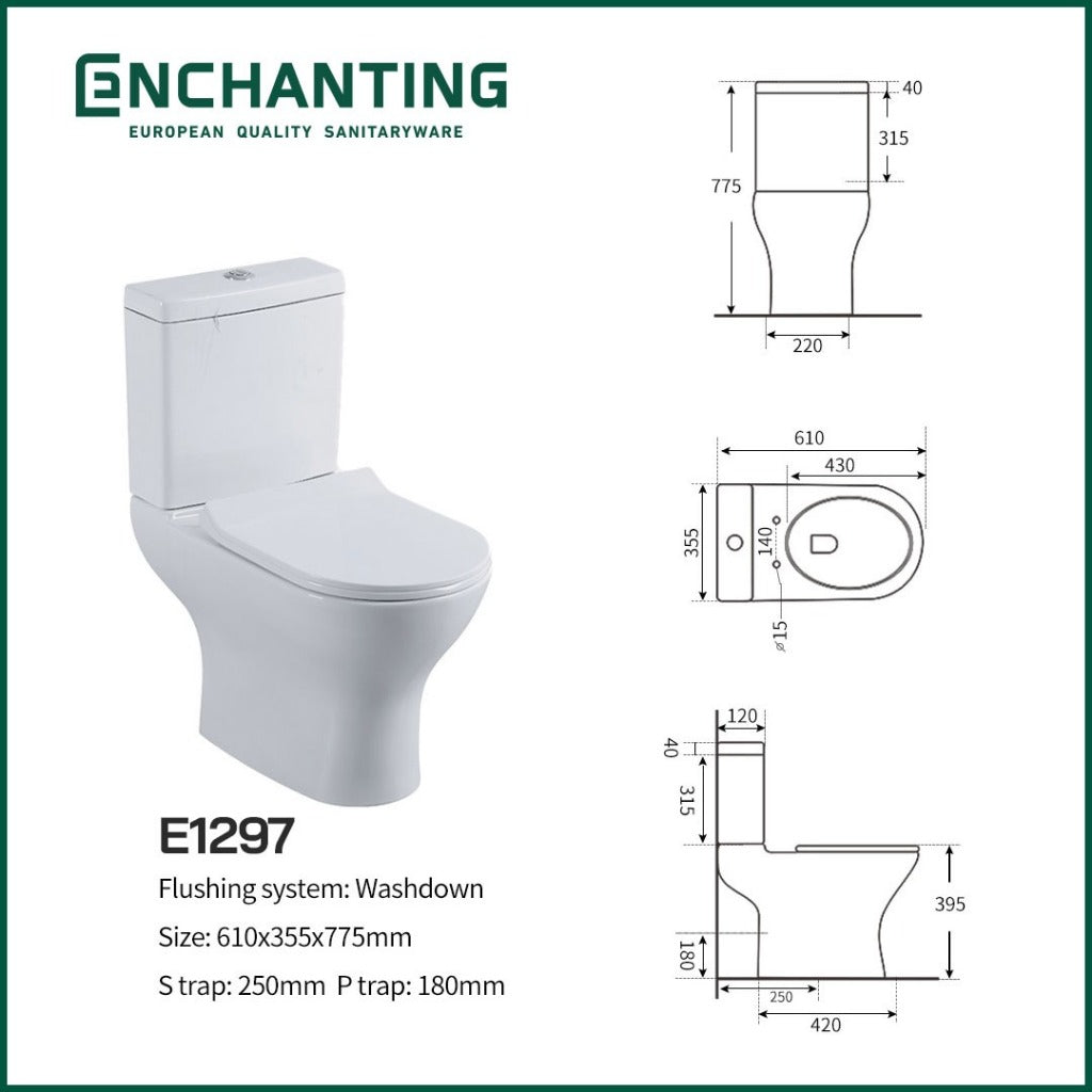 Toilet / Kloset Duduk Europe Enchanting E1297 Bergaransi