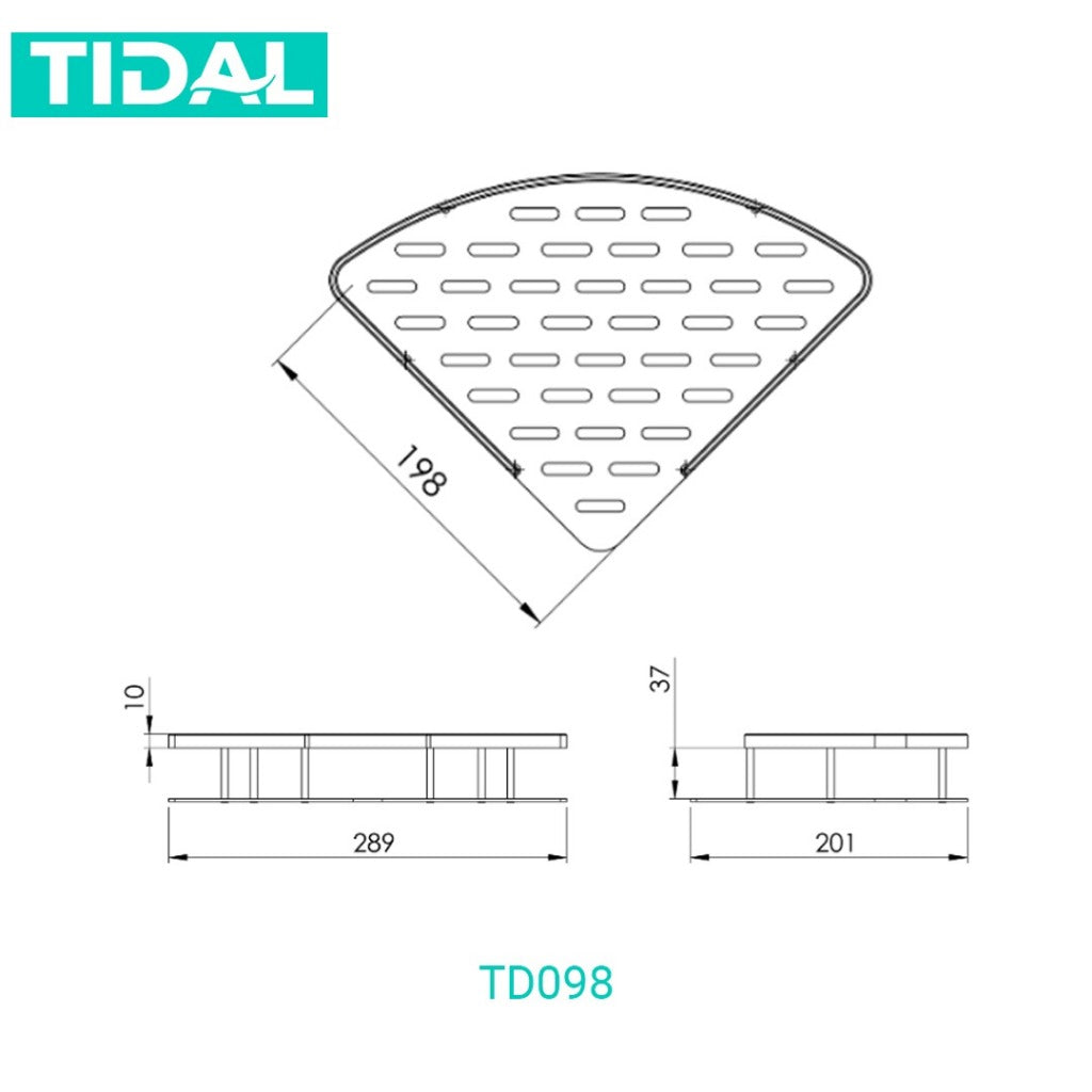 Rak Sabun Sudut Kamar Mandi Hitam TD098 Tidal