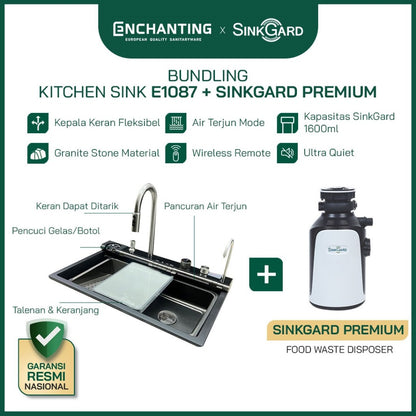 (Exclusive Shopee Collaboration) Enchanting Kitchen SInk Bundle with Food waste Disposer Sinkgard