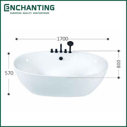 ENCHANTING Bathtub Free Standing Kamar Mandi BathTub Acrylic E8620
