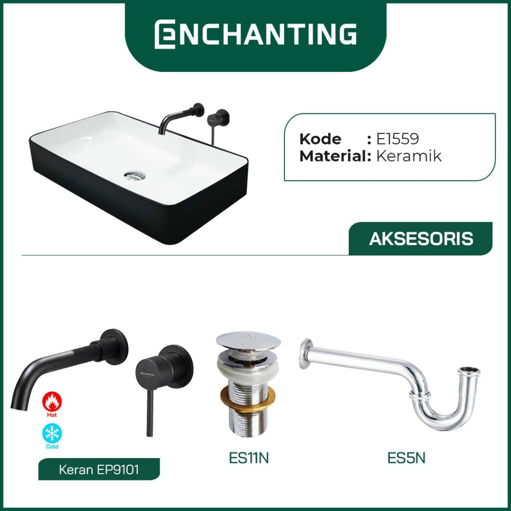 SET Wastafel Cuci Tangan Europe Enchanting E1559 Full Keramik