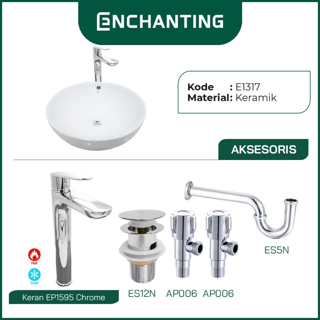 Wastafel Cuci Tangan Keramik Europe Enchanting E1317