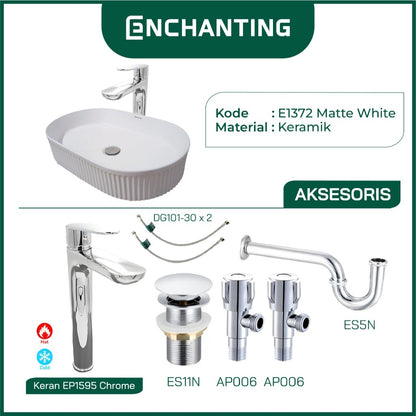 ENCHANTING Wastafel Meja Cuci Tangan Keramik Europe Enchanting E1372