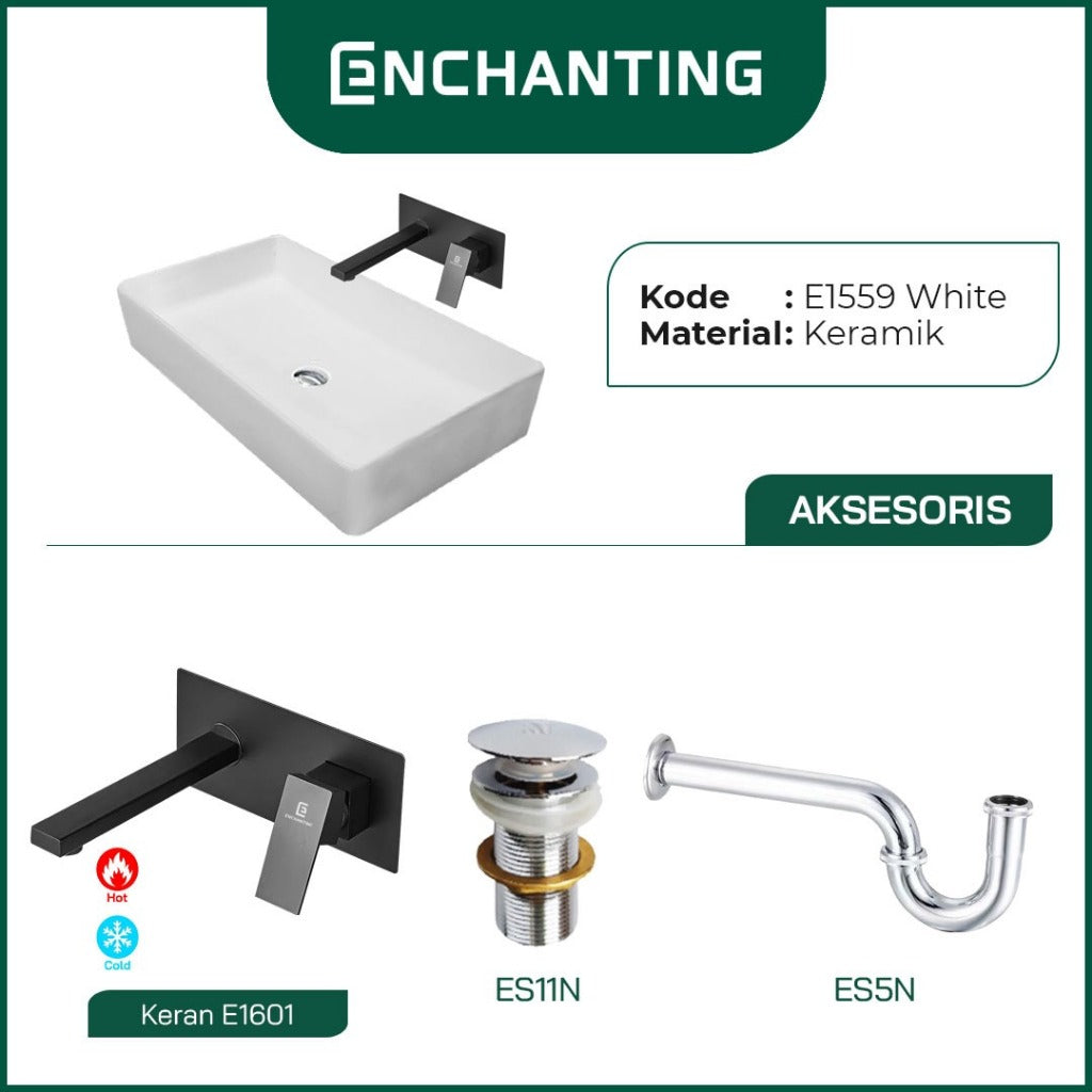 SET Wastafel Cuci Tangan Europe Enchanting E1559 Full Keramik