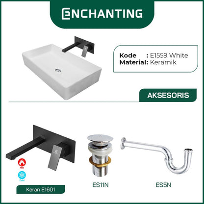 SET Wastafel Cuci Tangan Europe Enchanting E1559 Full Keramik