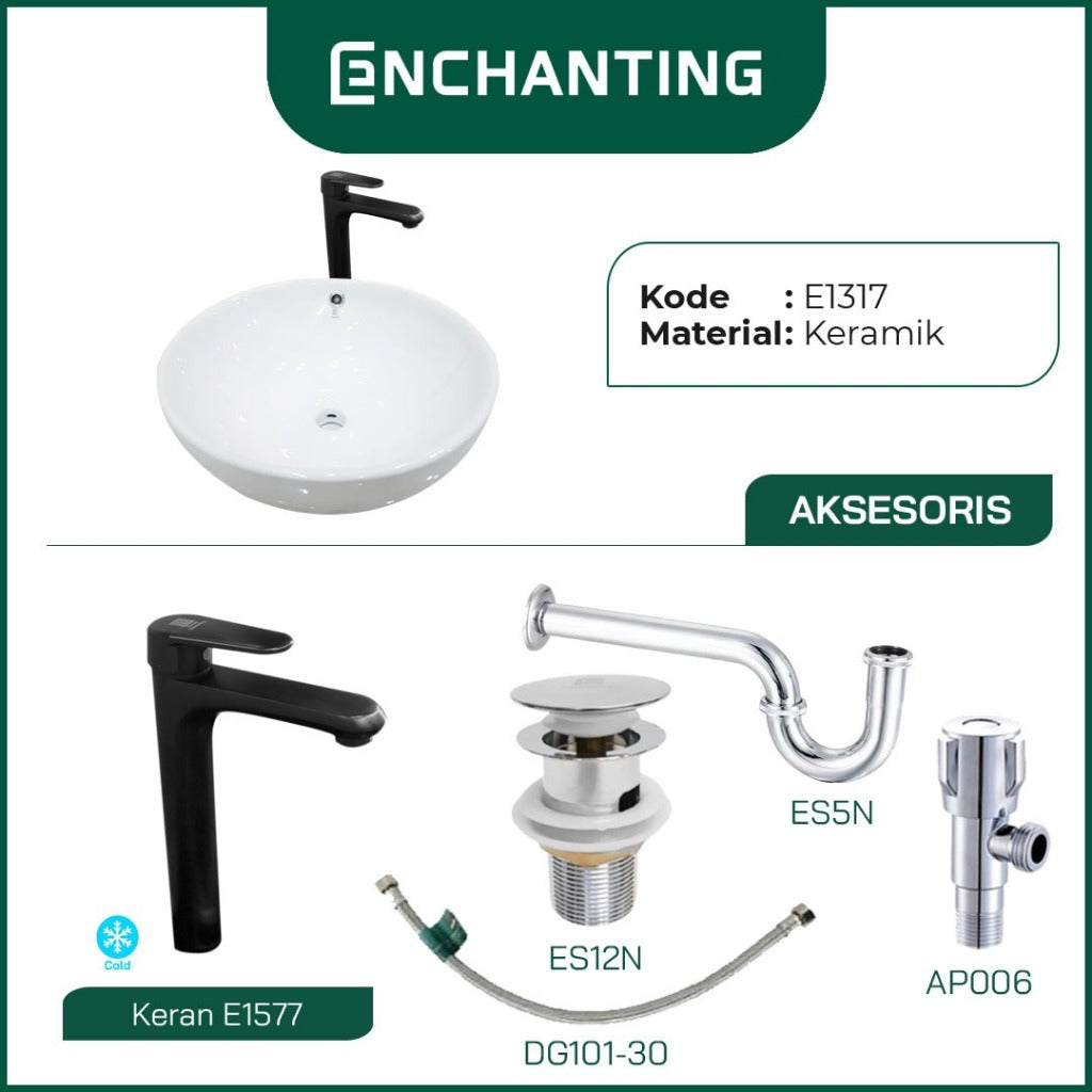 Wastafel Cuci Tangan Keramik Europe Enchanting E1317