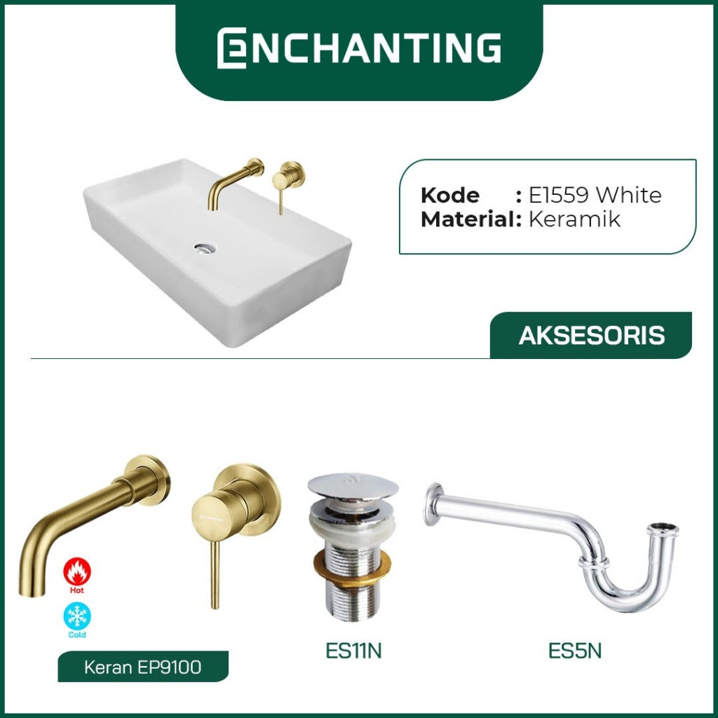 SET Wastafel Cuci Tangan Europe Enchanting E1559 Full Keramik