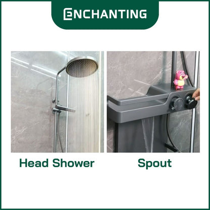 ENCHANTING Shower Set Tiang Mandi Bathroom Kran Panas Dingin Kokoh Modern Minimalis E1772